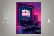 Vaporwave Game Night 1980s Flyer, a Flyer Template by Storm Pixels (Thumbnail 1 of 4)