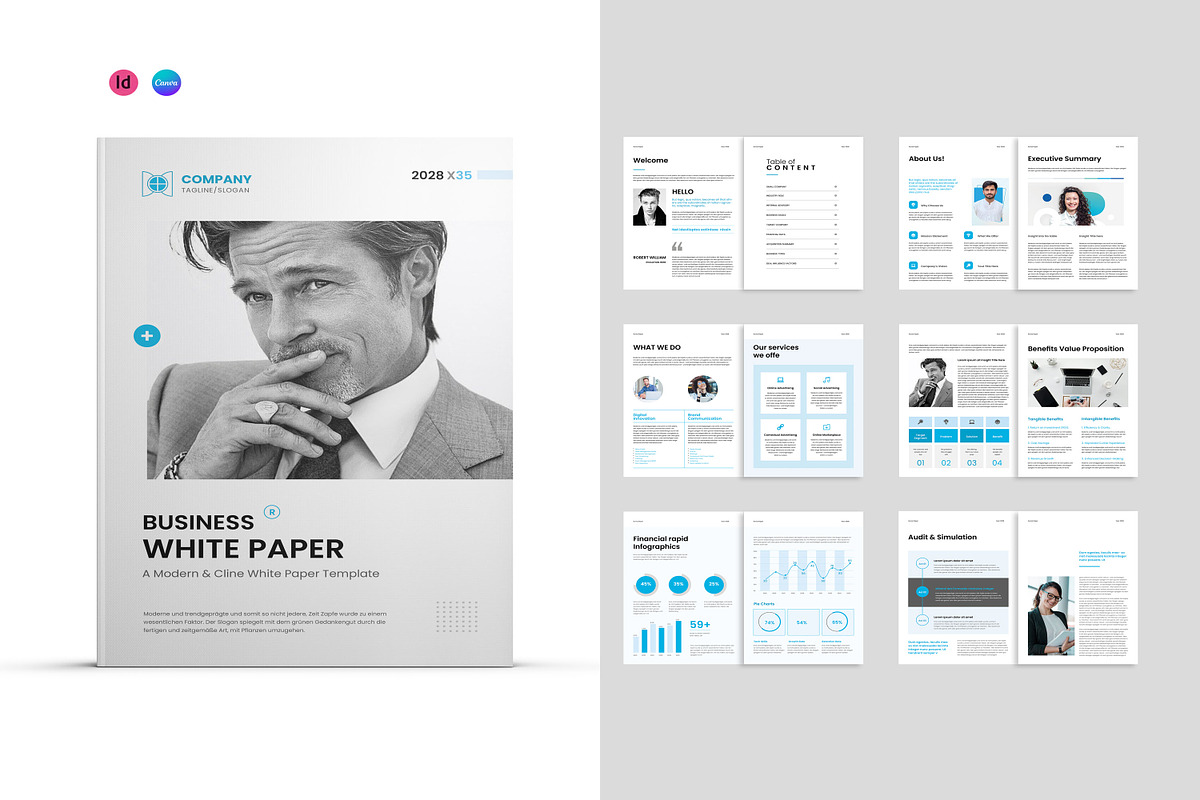 Business WhitePaper Brochure I Canva, a Brochure Template by PixWork (Photo 2 of 14)