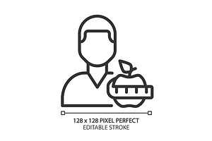 Dietitian service pixel perfect line, an Outline Icon by IMG Visuals