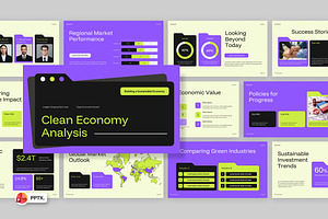 Clean Economy Analysis PowerPoint, a Presentation Template by Loin Studio
