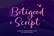 Botigood Script Fonts, a Script Font by Siwox Studios (Thumbnail 1 of 8)