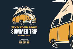 Summer Trip Van Illustration, an Object Illustration by Decoconio Design
