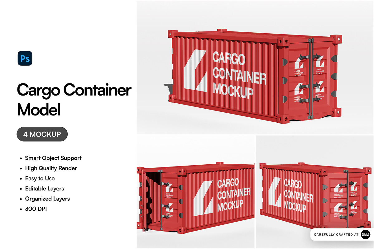 Cargo Container Model Mockup, a Product Mockup by SLAB! Design
