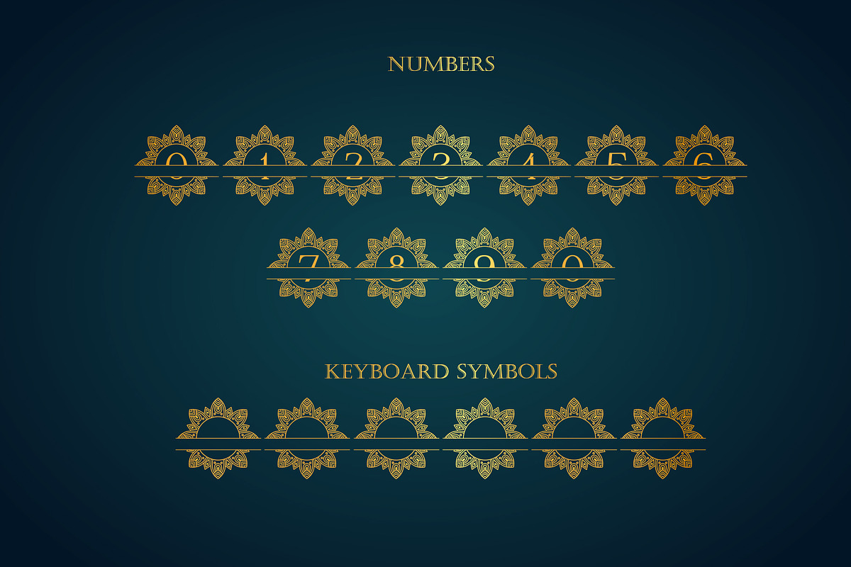 Diamond Mandala Monogram, a Symbol Font by Dm Studio (Photo 8 of 8)