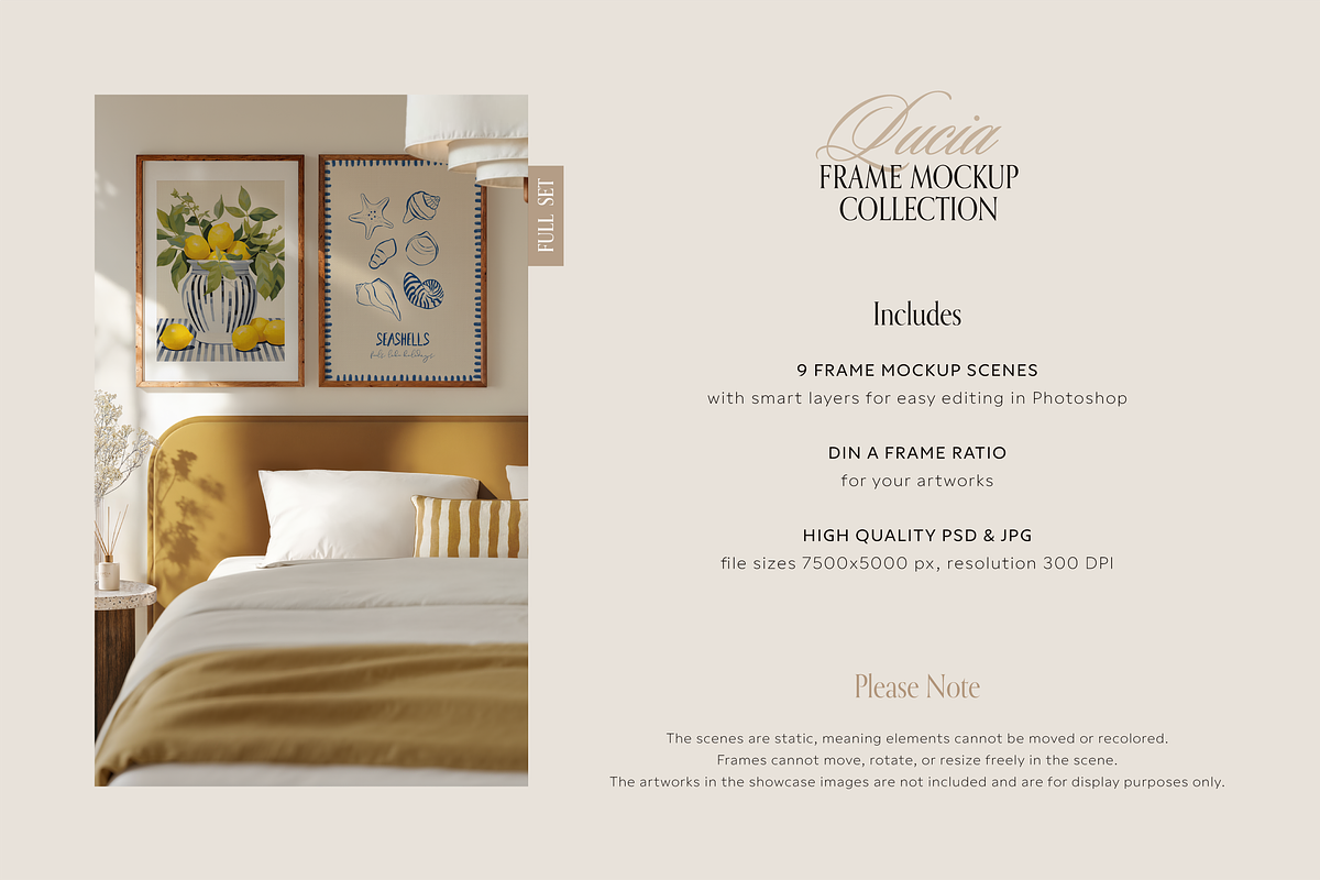 LUCIA Din A | Frame Mockup Full Set, a Household Mockup by Acierto Studio (Photo 2 of 16)