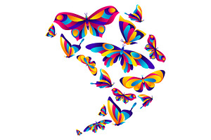 Background Design With Butterflies.