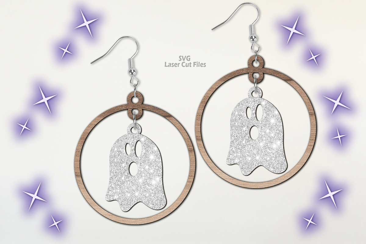 Ghost Earrings SVG Laser Cut Files, a Graphic by Cloud9DesignSVG (Photo 2 of 4)
