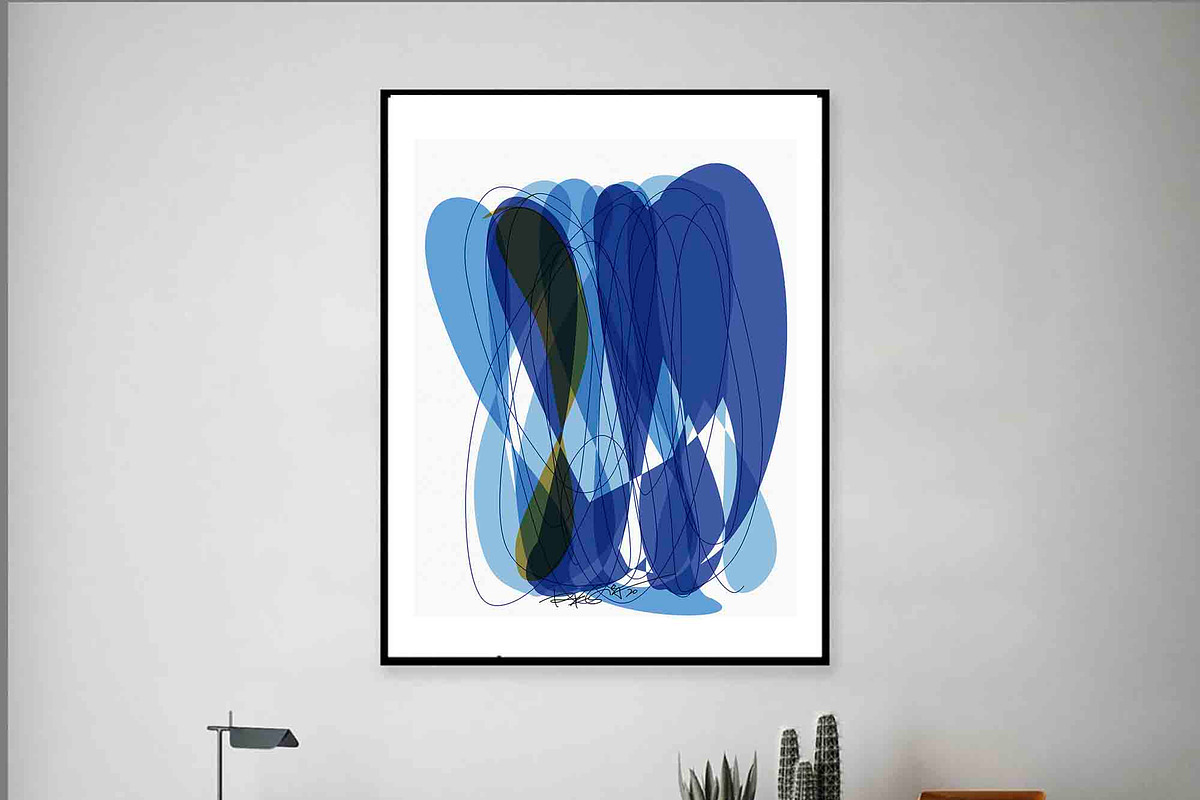 Printable Abstract Blue Wall Art, a Decorative Illustration by RegiaArt ...
