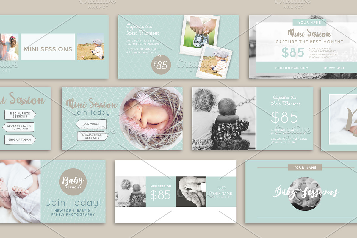 Baby Photography Social Media Pack, a Templates & Theme by Nordic.Arg (Photo 2 of 8)