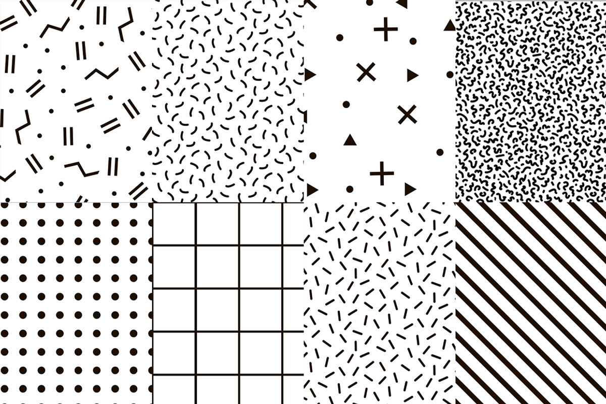 Black and white set memphis patterns, a Pattern Graphic by Fay_Francevna (Photo 3 of 3)