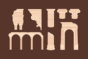 Ancient architecture ruins set, a Decorative Illustration by PaperTrident (Thumbnail 3 of 4)