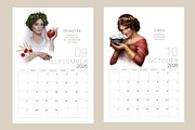 2026 Printable Calendar Goddesses, a Decorative Illustration by La Inspiratriz (Thumbnail 5 of 8)