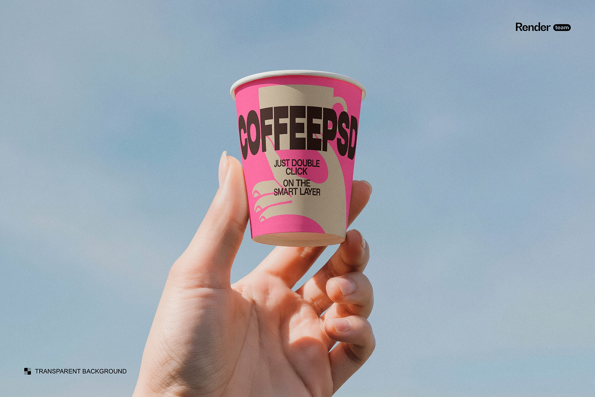 Paper Cup Mockup Set, a Packaging Mockup by Renderteam (Photo 10 of 13)