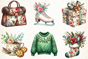 Floral & Festive Christmas Clipart, an Illustration by Libby Wishes (Thumbnail 3 of 6)