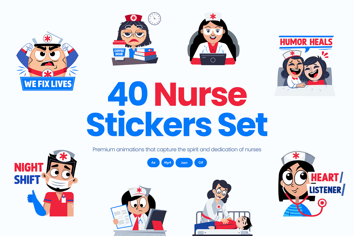 Animated Nurse Stickers Collection, an Emoji Icon by Prosymbols (Photo 1 of 5)