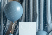 Boy birthday invitation card mockup, an Advertising Mockup by Blush Roses Print (Thumbnail 7 of 8)