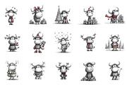 Cute Holiday Highland Cow Christmas, an Illustration by designcity5 (Thumbnail 3 of 5)