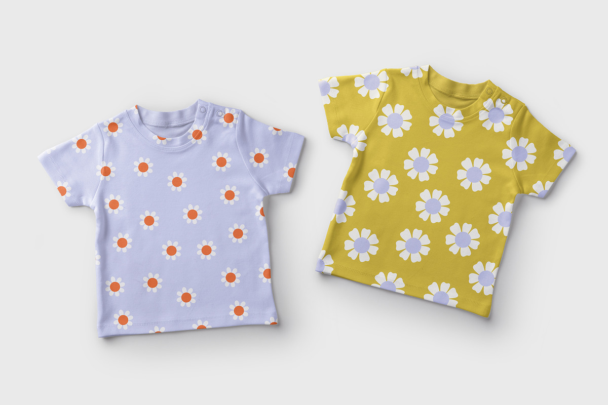 Cute daisy flowers seamless patterns, a Pattern Graphic by Good Studio