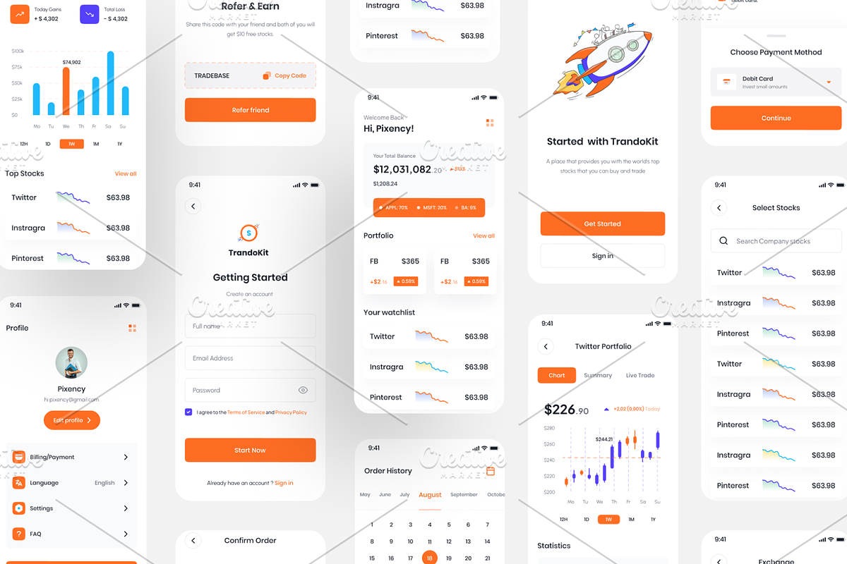 TrandoKi--Stock Exchange Mobile Apps, an App Template by Pixency (Photo 5 of 6)