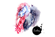 Watercolor Farm Animal Vector Set, an Animal Illustration by Elena Pimonova (Thumbnail 3 of 4)