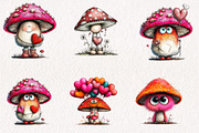 Whimsical Mushroom Clipart Bundle, a Seasonal Illustration by CreationArt (Thumbnail 2 of 6)