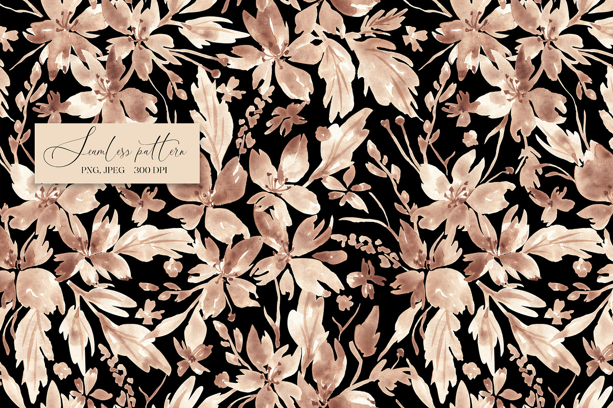 Mocha Mousse Floral pattern, a Pattern Graphic by SirenaArt (Photo 8 of 16)
