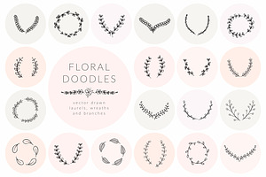 200 Floral Elements EPS,SVG,PSD,PNG