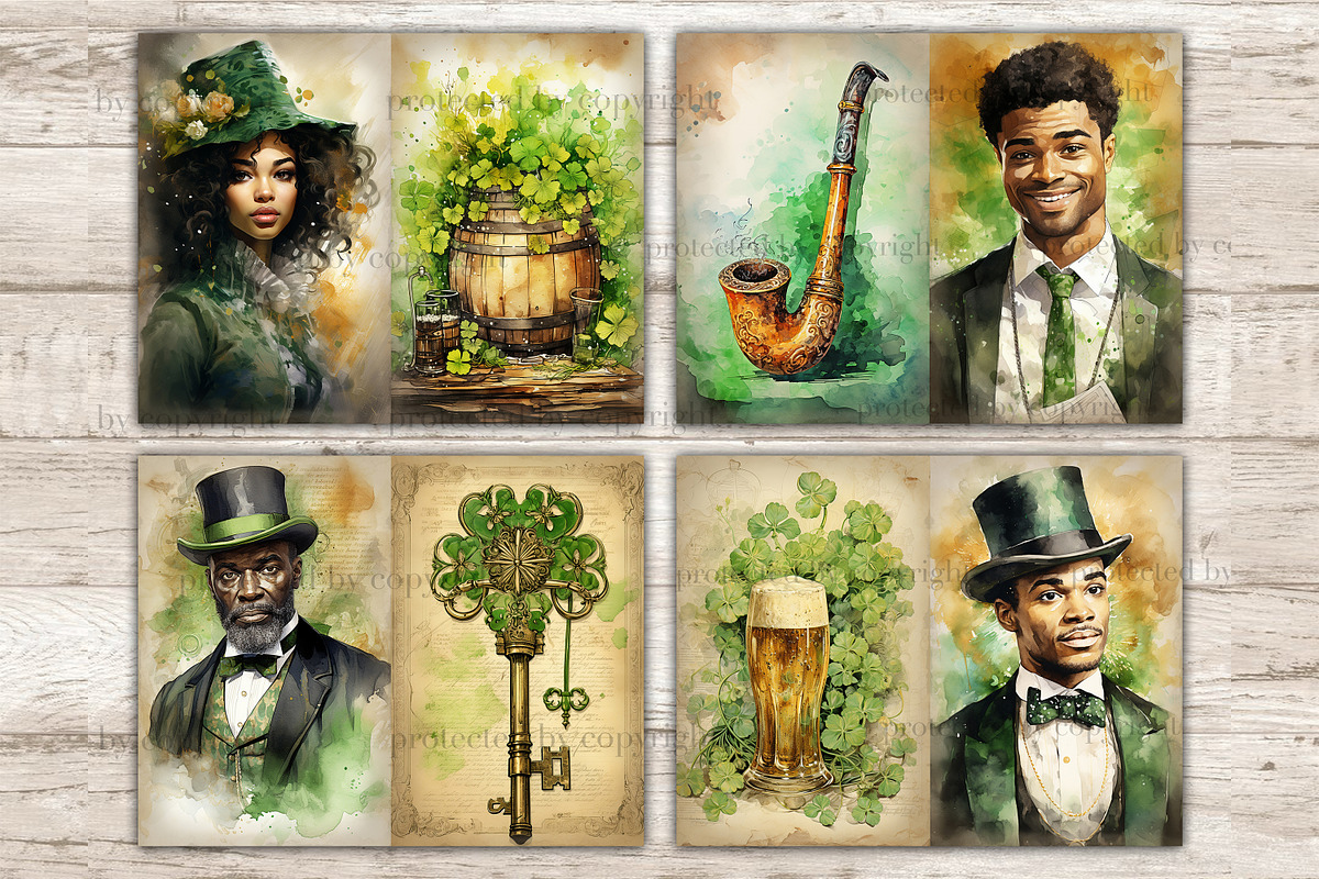 St. Patrick's Day Junk Journal Kit, a Seasonal Illustration by GlamArtZhanna (Photo 5 of 10)