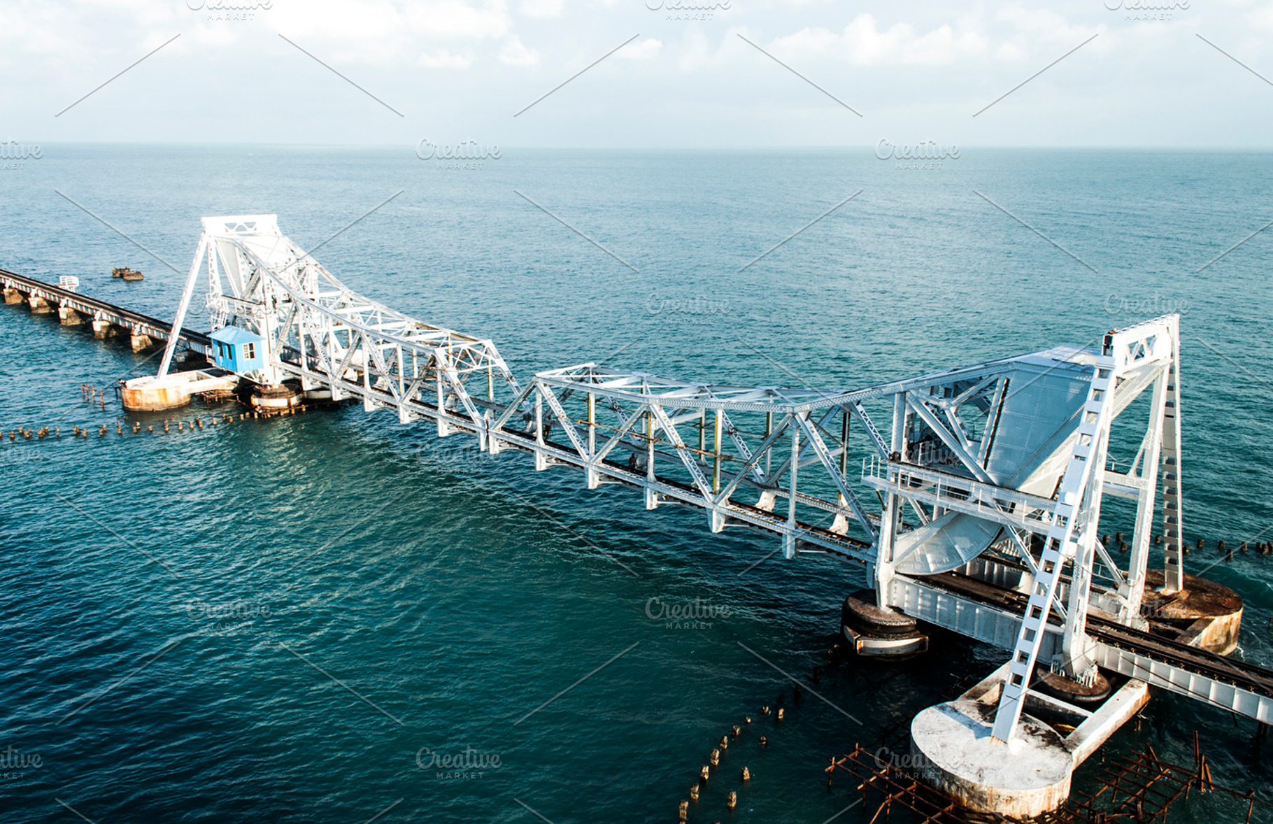 Railway Bridge On Sea