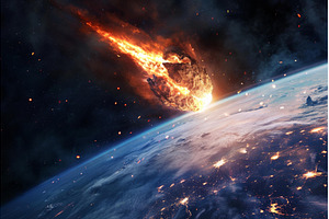 Fearsome Asteroid earth collision, a Nature Photo by Ylivdesign