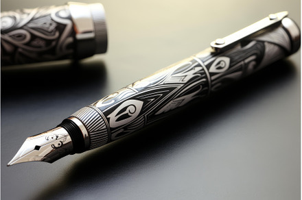Elegant fountain pen with intricate, a School & Education Photo by Ylivdesign