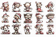 Whimsical Christmas Cat & Dog Clipar, an Illustration by Libby Wishes (Thumbnail 7 of 7)