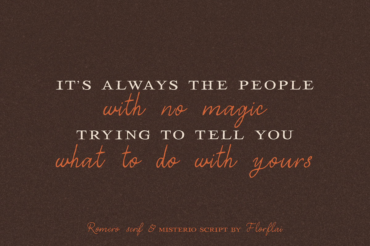 Romero & Misterio - Vintage Font Duo, a Handwritten Font by Florflai (Photo 5 of 6)