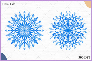 Blue Ornamental Snowflake Vector Set, an Object Illustration by Gfx Expert Team