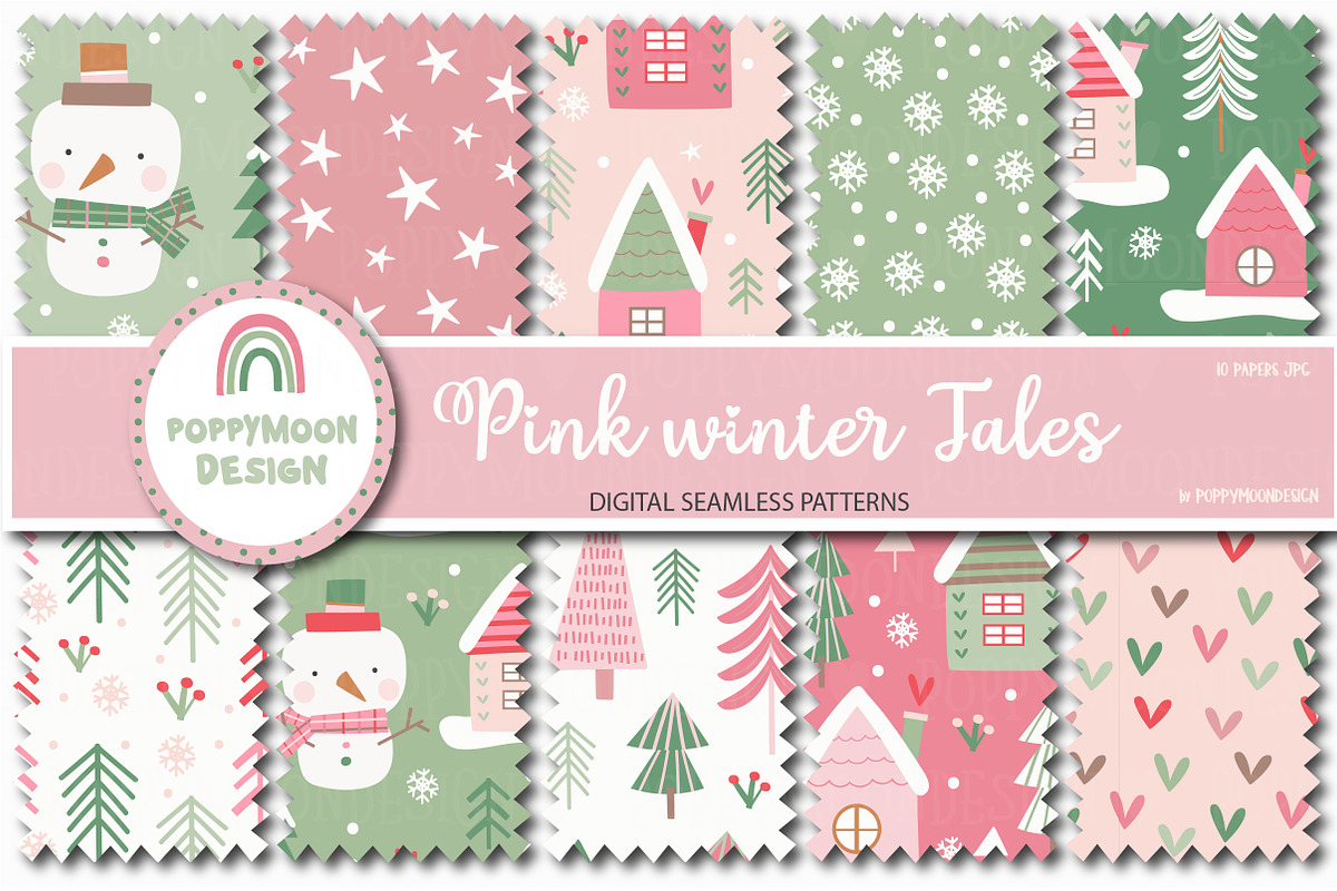 Whimsical Pink Forest set, an Illustration by Poppymoondesign (Photo 2 of 5)