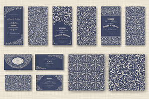Wedding Set. Pattern and Invitation., a Card Template by NataLito