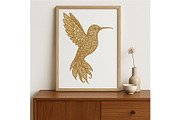 Floral Hummingbird Wall Art Elegant, a Background Graphic by LaseredNinja (Thumbnail 4 of 7)