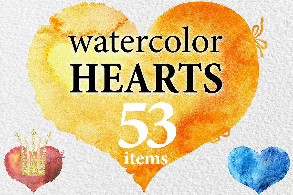 Watercolor hearts, an Object Illustration by Watercolor fantasy (Photo 1 of 5)