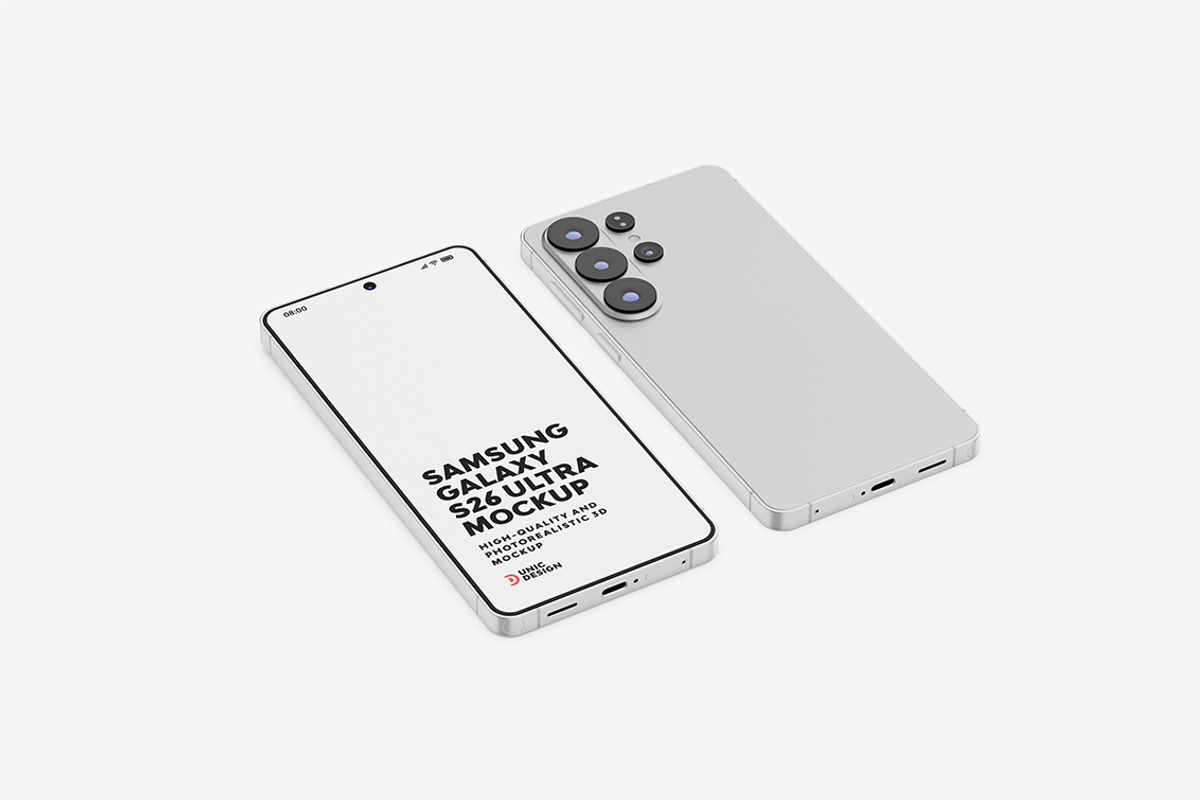 Samsung Galaxy S26 Ultra Mockup, an Android Mockup by UnicDesign (Photo 10 of 11)