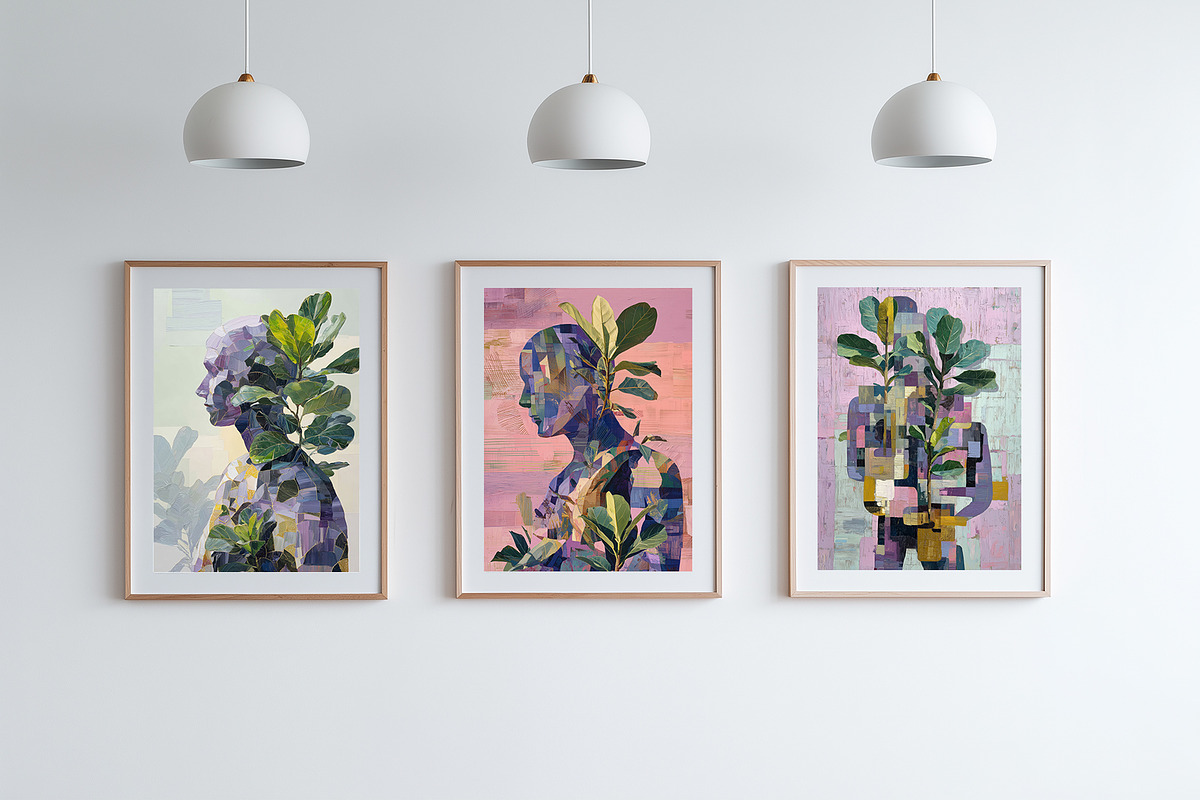 Cubist Floral Portrait Illustration, a Decorative Illustration by Housui Patterns (Photo 12 of 17)