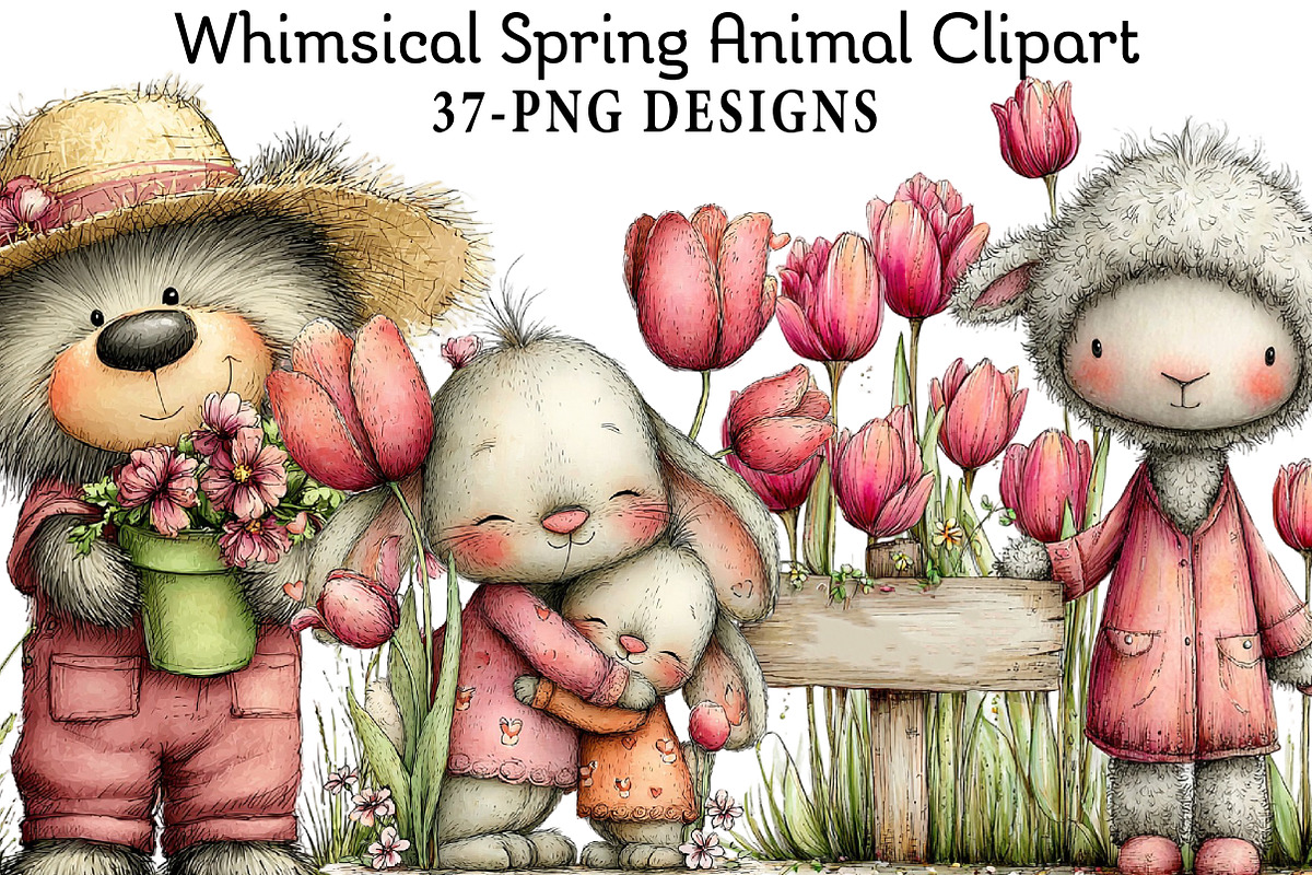 Whimsical Spring Animal Clipart, an Illustration by Daily.Designs (Photo 1 of 8)