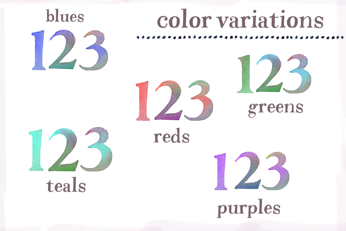 Watercolor Numbers Clip Art, an Illustration by Angie Makes (Photo 2 of 2)