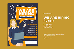 We Are Hiring flyer, a Flyer Template by AdamHasan