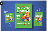 Green Retro Back to School Flyer, a Flyer Template by Neermana (Thumbnail 1 of 4)