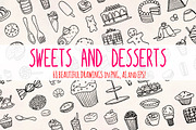 Sweets and Desserts Sketch Bundle, a Food Illustration by Violet LeBeaux (Thumbnail 1 of 3)