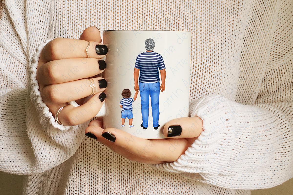 Best Daddy Clipart, Dad and Children, a Person Illustration by ArtedeCatrin (Photo 11 of 11)