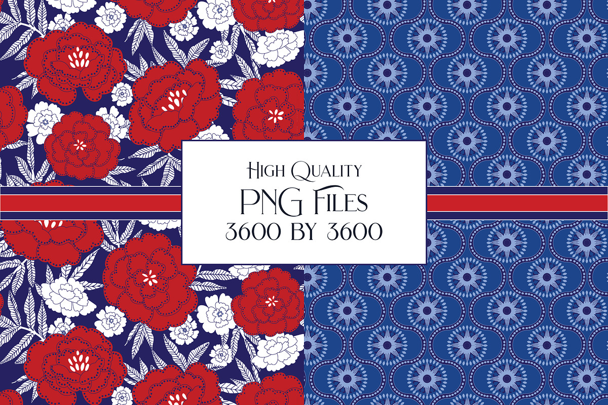 Red & Blue Digital Patterns, a Pattern Graphic by RachelStudio (Photo 4 of 6)
