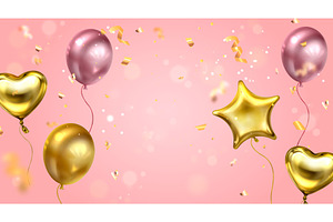 Birthday card with air balloons and, an Illustration by art PVP - market