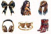 Watercolor Leopard Winter Clipart, an Illustration by OK Design (Thumbnail 3 of 5)