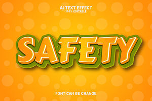 Illustration Safety 3D Text Effects